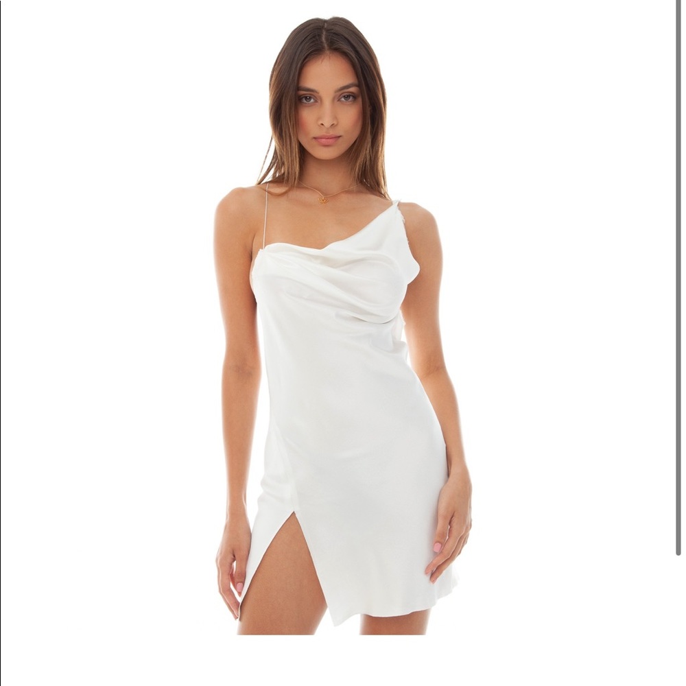 White silk dress